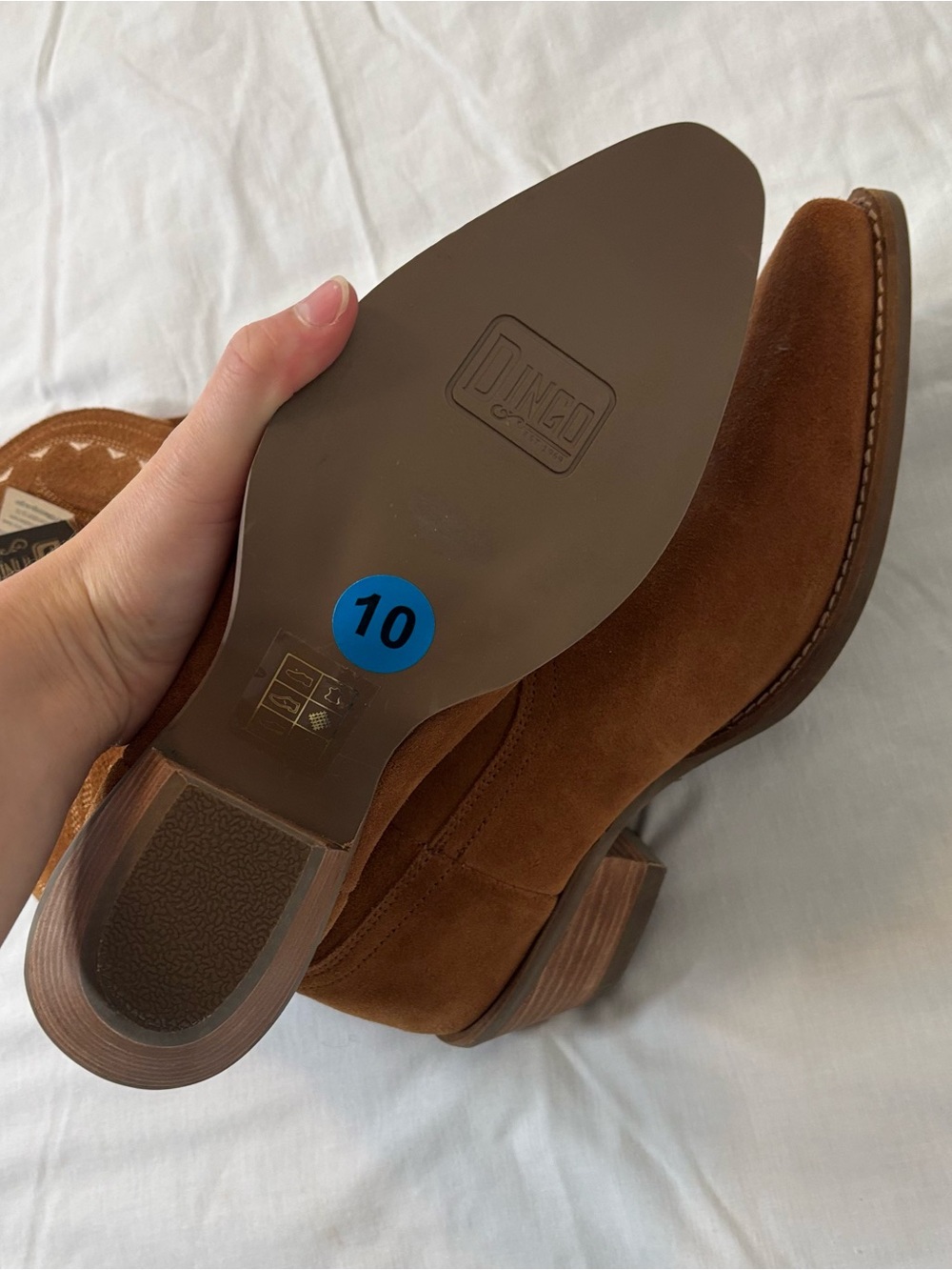 Women’s 10 dingo Brown Suede Western Boots - Picture 4 of 7